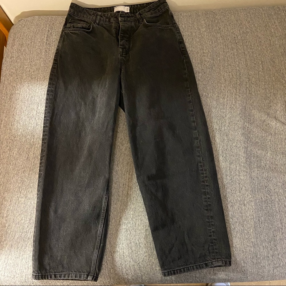 Asos Design Wide Leg Jeans Washed Black